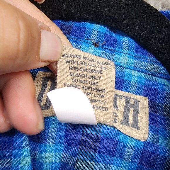 Duluth Shirt Mens Small Blue Plaid Button-Down Cotton Polyester Long Sleeve - Picture 3 of 9